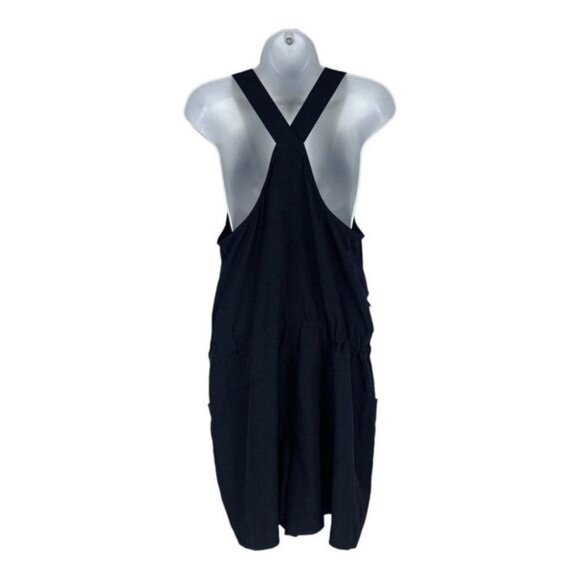 Elevenses Black Sleeveless Apron-Style Pinafore Dress With Pockets Size Small - Picture 6 of 7